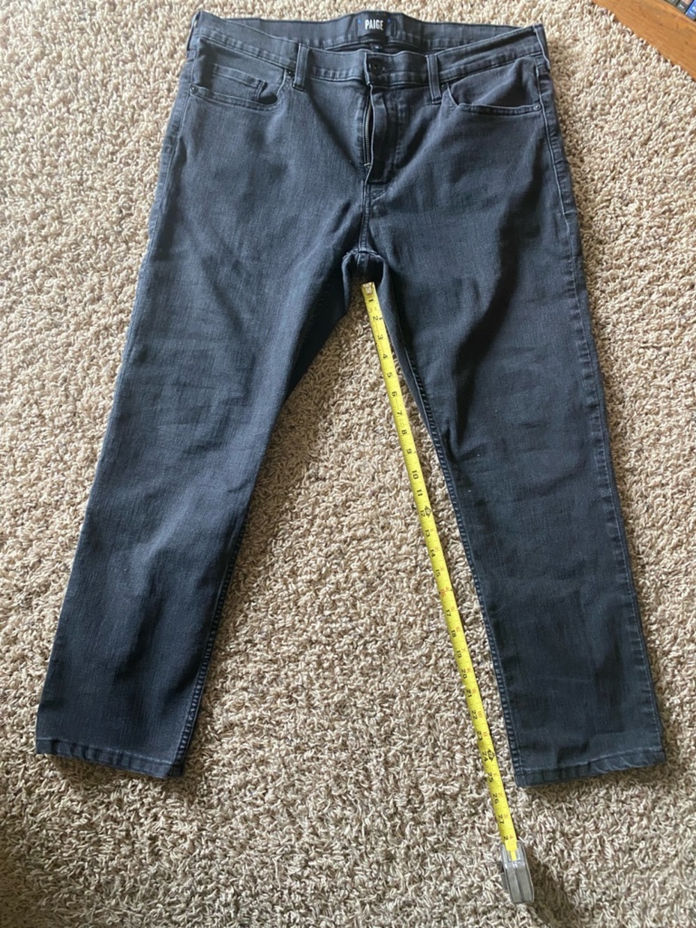 PAIGE Men's Slim Straight Jeans in Charcoal Black